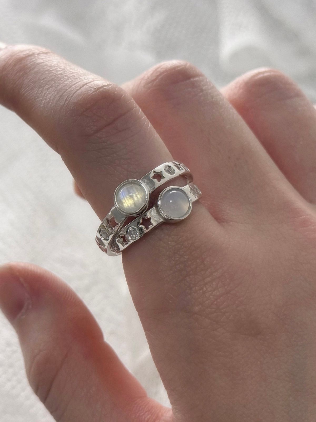 러브트릭스(LOVETRIX) silver925 star stone band ring