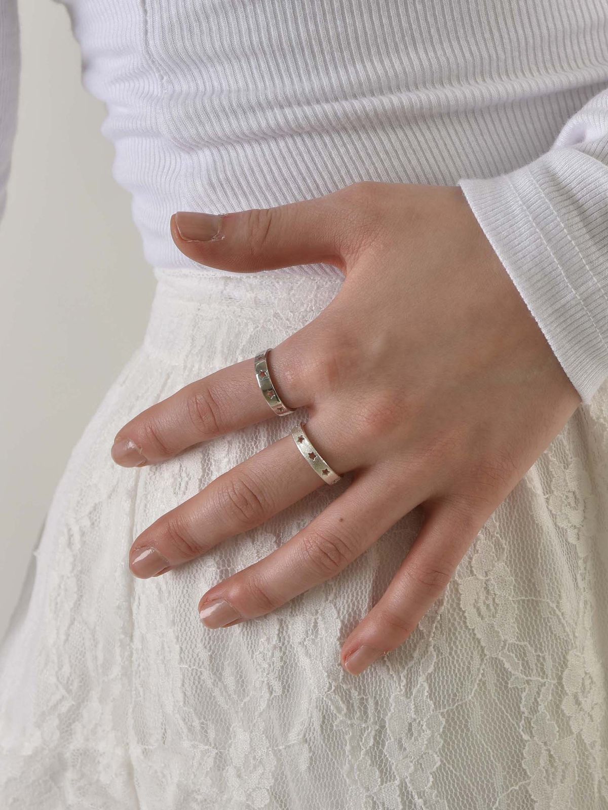 러브트릭스(LOVETRIX) silver925 star band ring