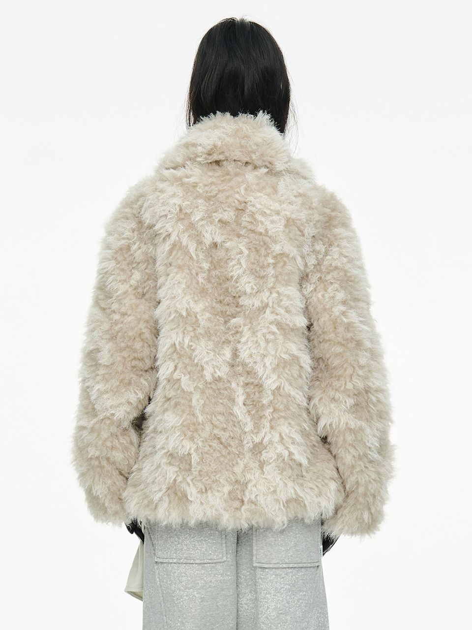 MUSINSA公式 | CERRIC MIXED FUR JACKET / IVORY