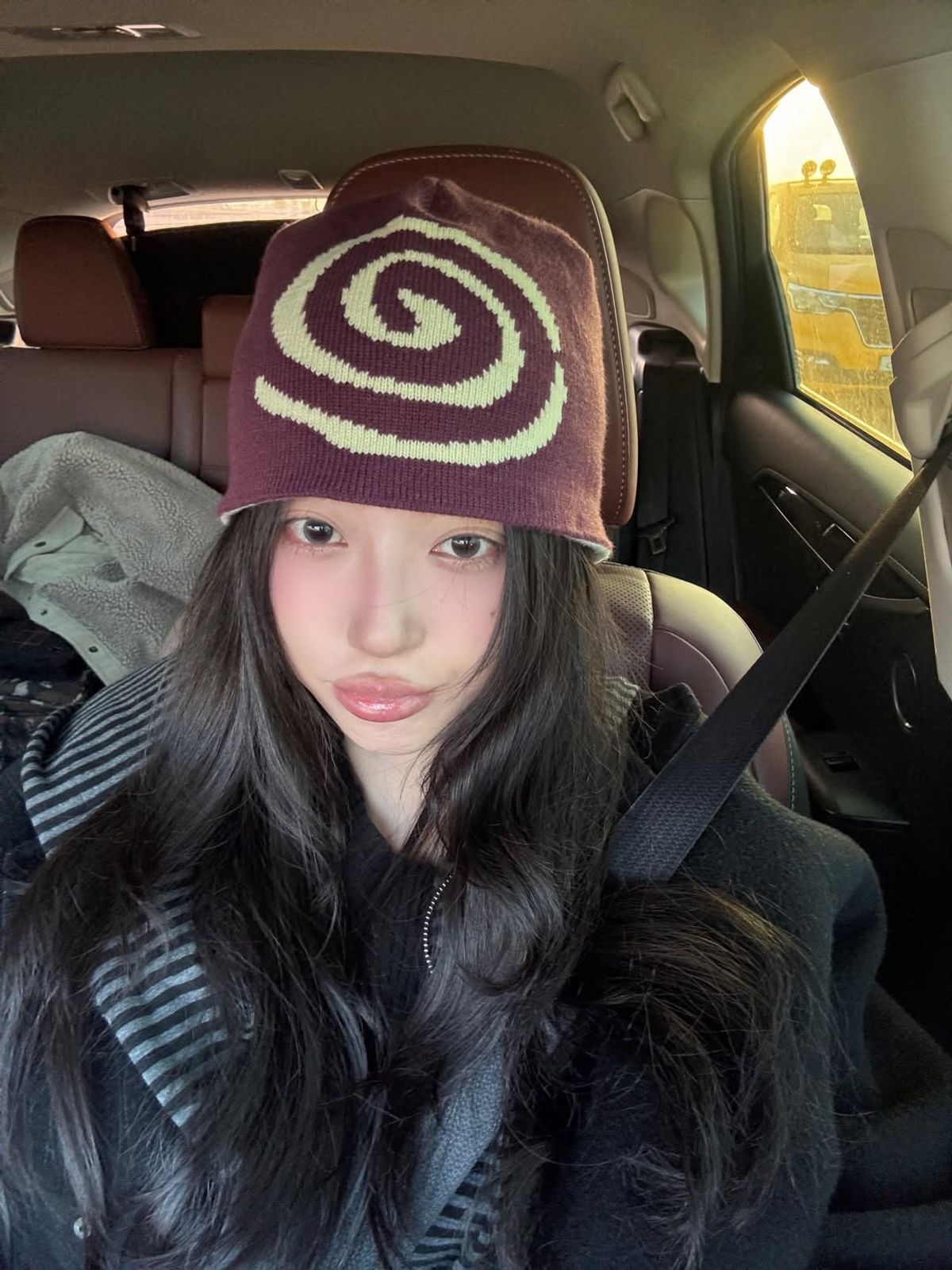 킼키(KICKKI) 킼키 스파이럴 로고 비니 퍼플