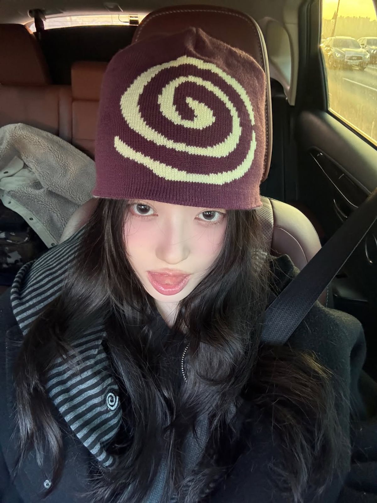 킼키(KICKKI) 킼키 스파이럴 로고 비니 퍼플