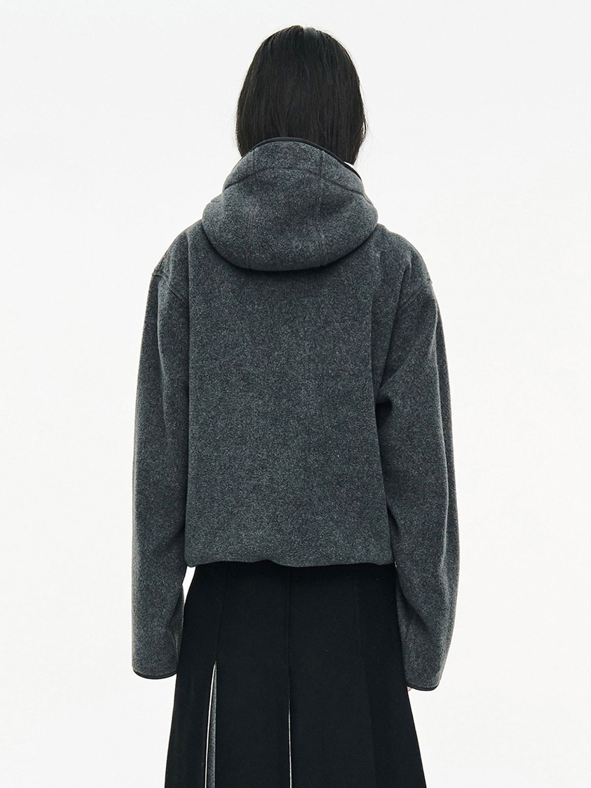 세릭(CERRIC) FLEECE HOODED ZIP UP / CHARCOAL