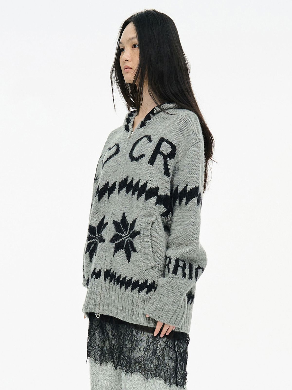 세릭(CERRIC) CR COWICHAN ZIP UP / GRAY