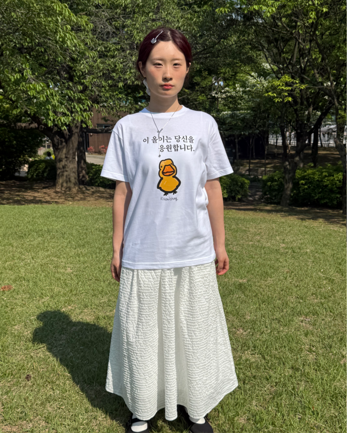 잇츠쿨띵(ITISCOOLTHING) 이 올이는 당신을 응원합니다 T-shirts (white)