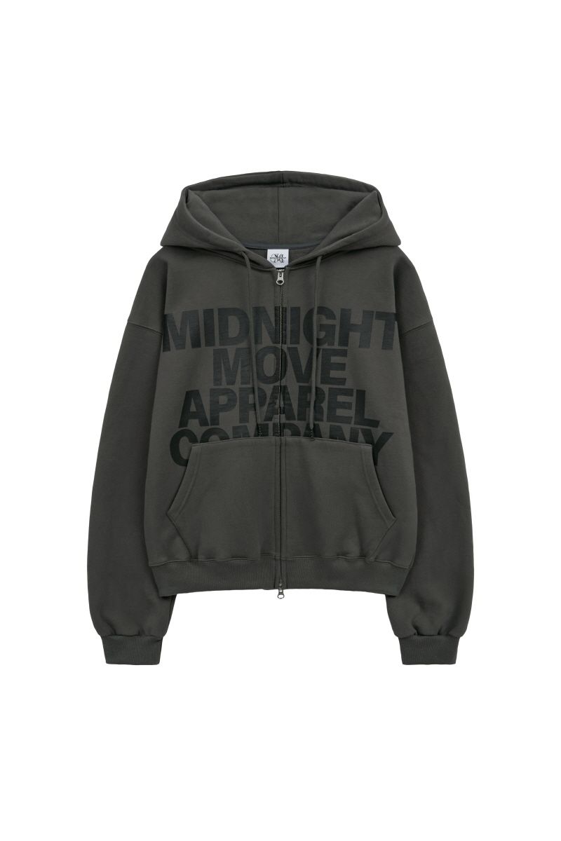 MUSINSA公式 | MIDNIGHT MOVE eagle hood zip up (dark grey)