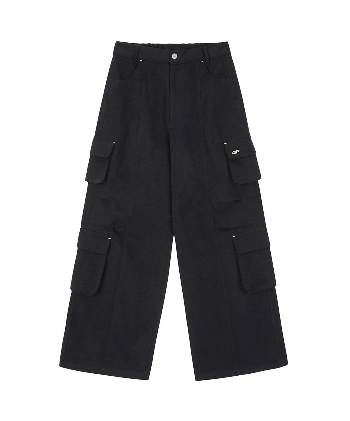 사일프레이(41PRAY) Brushed Fleece Cargo Wide Pants / Black