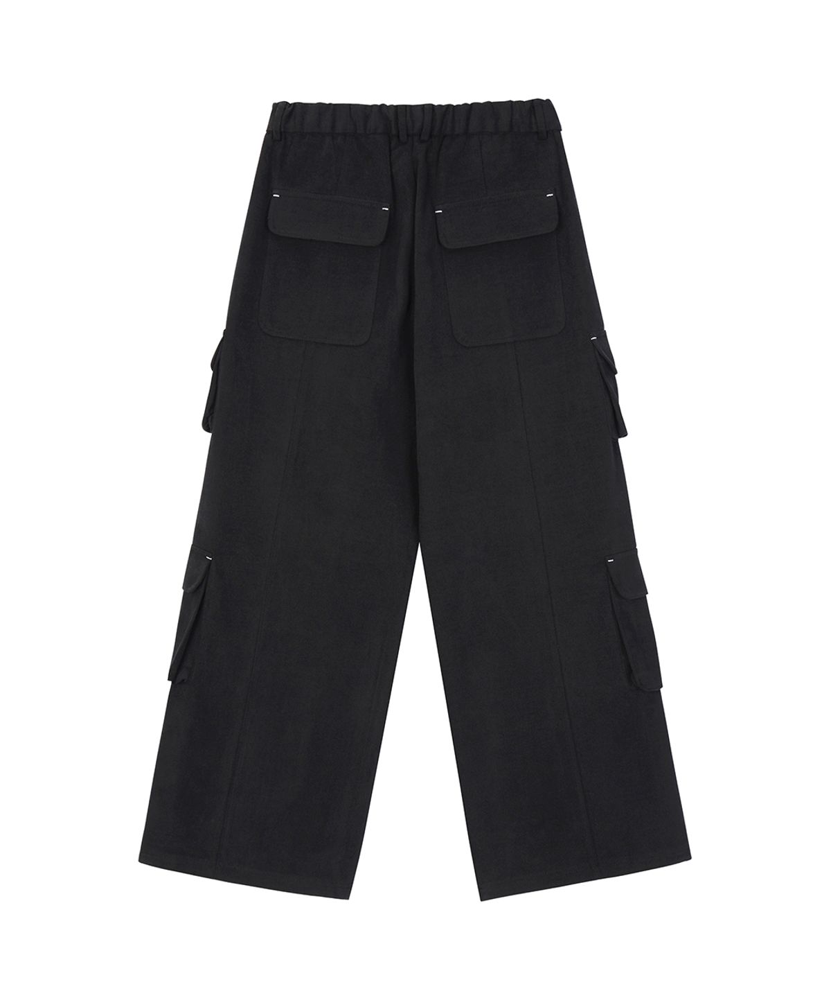 사일프레이(41PRAY) Brushed Fleece Cargo Wide Pants / Black