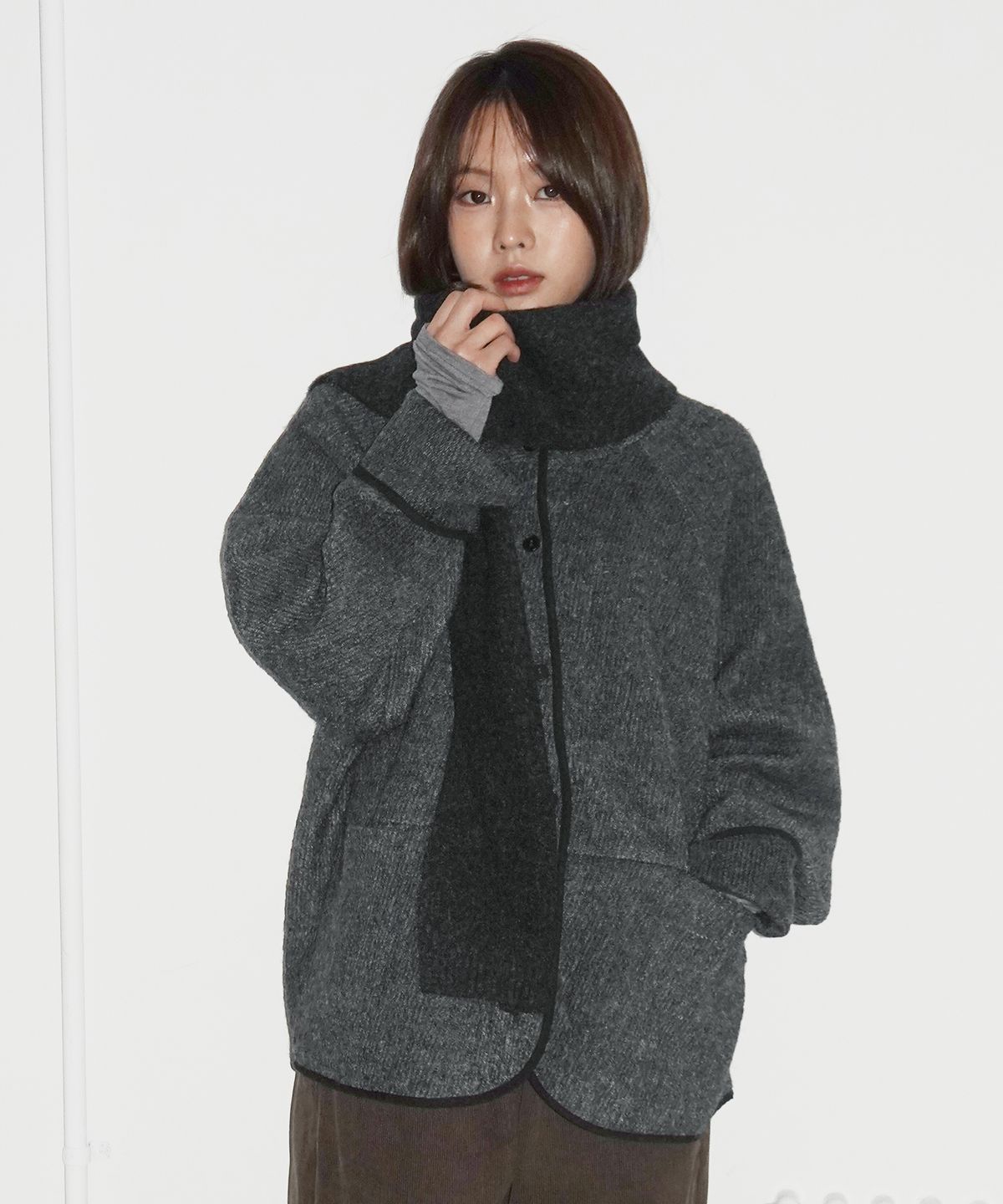 줄리아페페(JULIAPEPE) Retro Wool Boucle Cropped Jacket