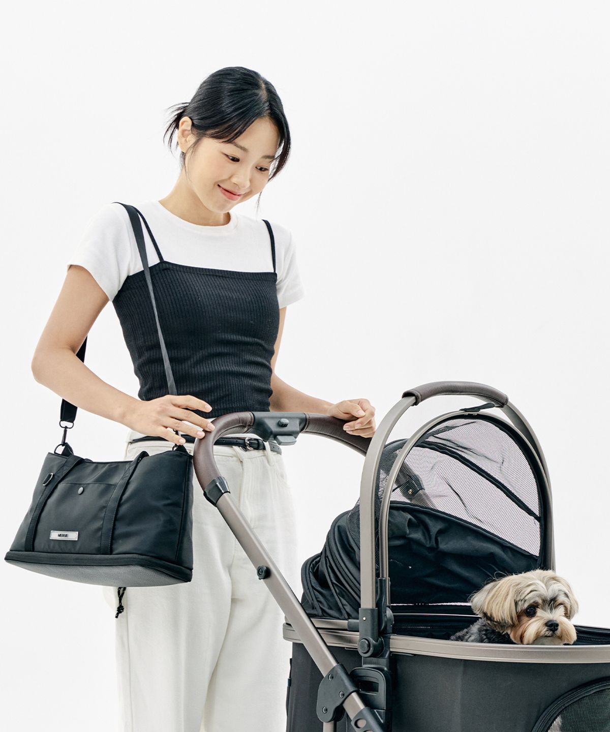멀리(MERLIE) 강아지유모차 오거나이저 웨건 투고백