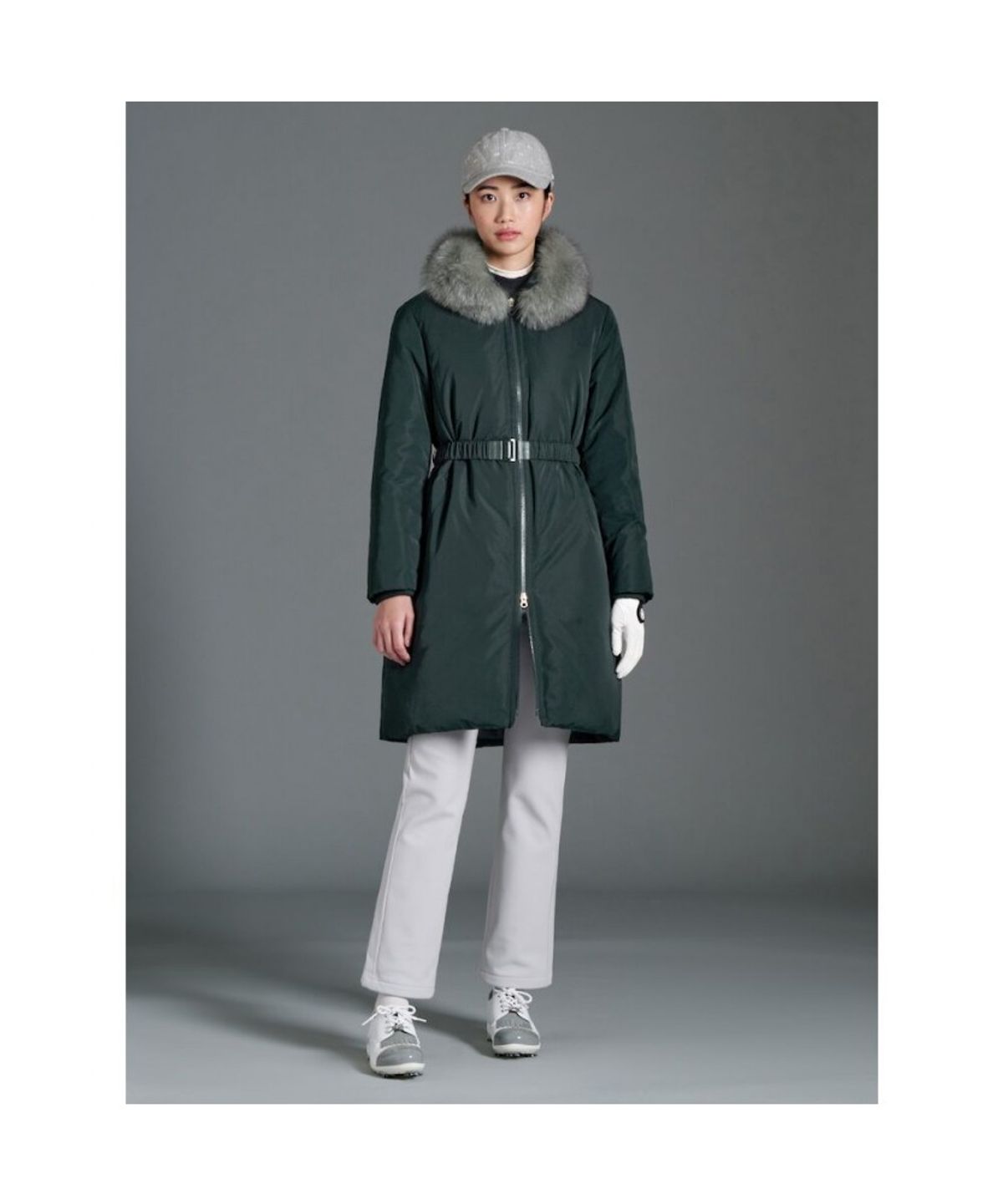 빈폴골프(BEANPOLE GOLF) 여성 중기장 벨트 다운 - 그린