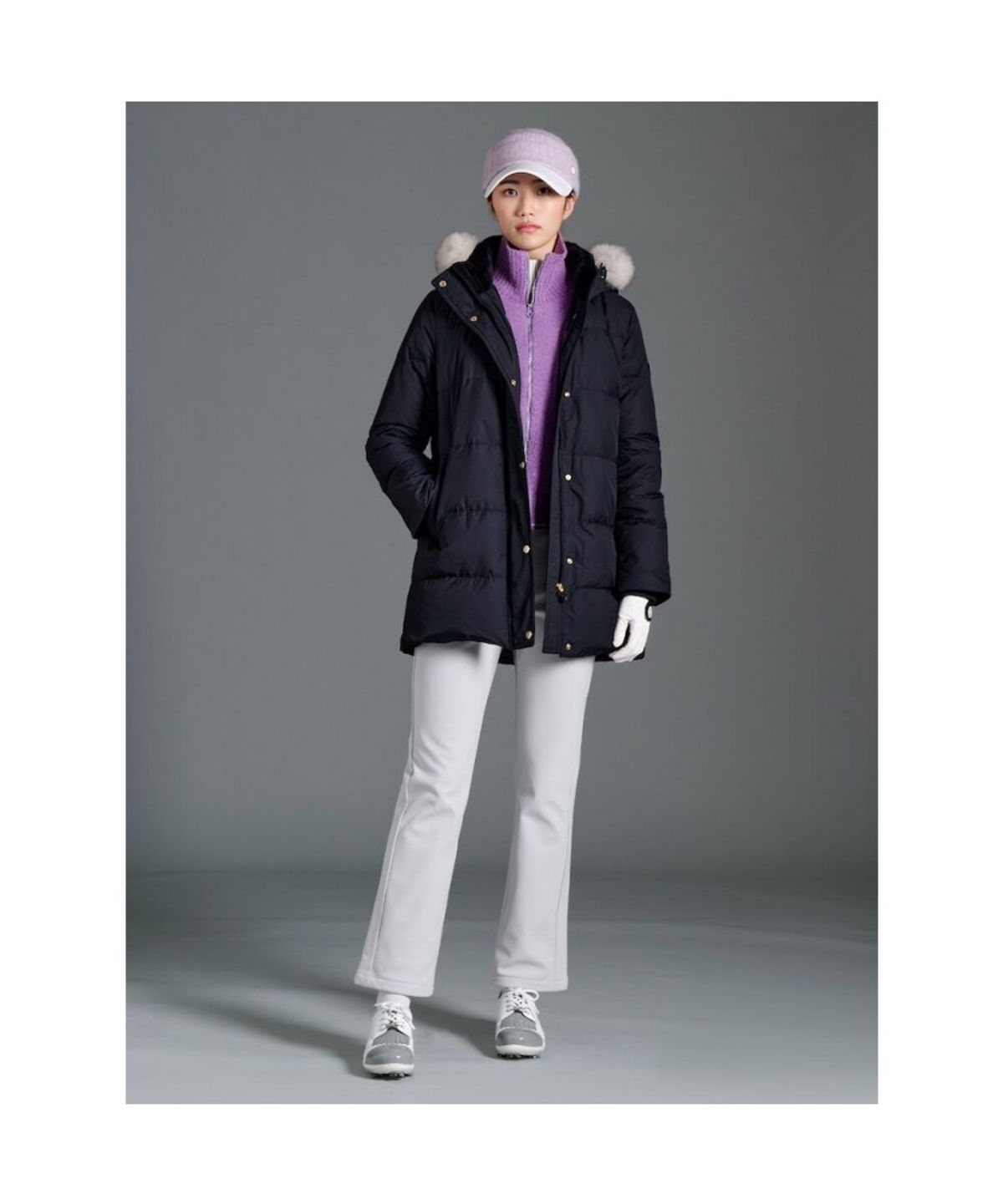 빈폴골프(BEANPOLE GOLF) 여성 중기장 A라인 다운 - 블랙