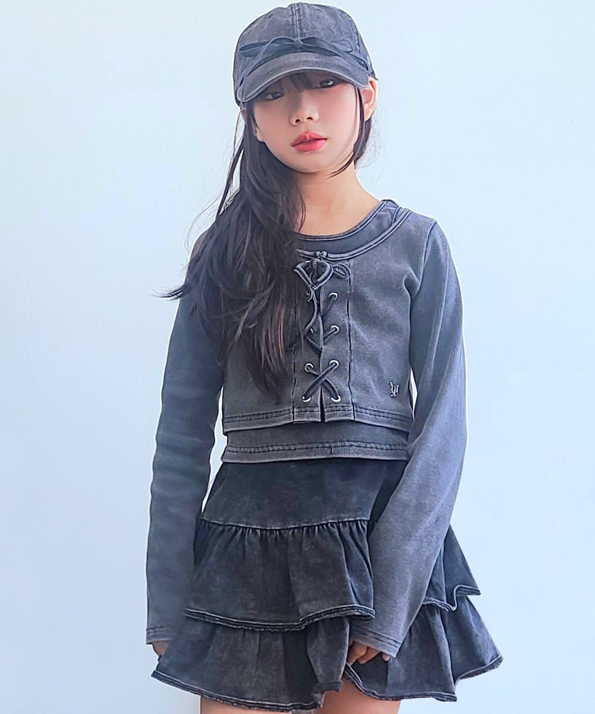 티미유(TMIU) 피그먼트 레이스업 티셔츠