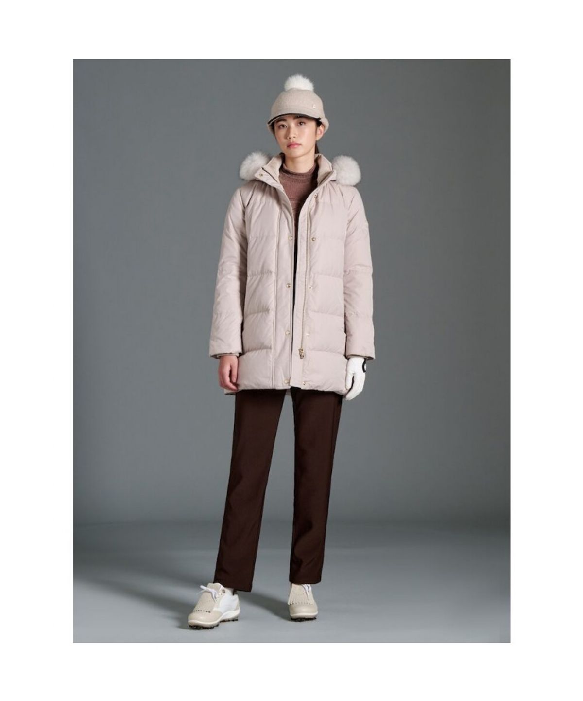 빈폴골프(BEANPOLE GOLF) 여성 중기장 A라인 다운 - 베이지