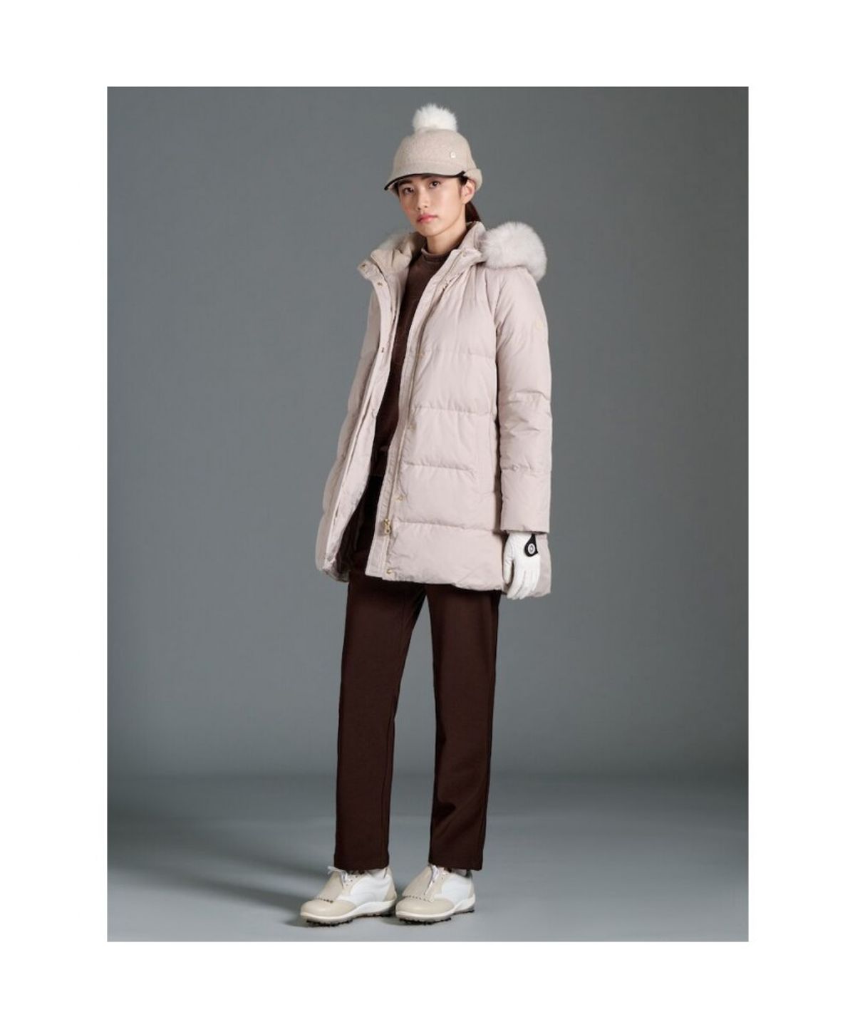 빈폴골프(BEANPOLE GOLF) 여성 중기장 A라인 다운 - 베이지