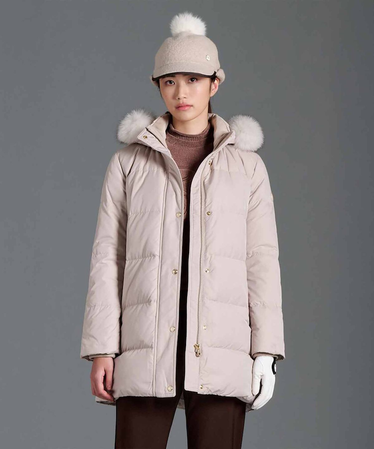 빈폴골프(BEANPOLE GOLF) 여성 중기장 A라인 다운 - 베이지