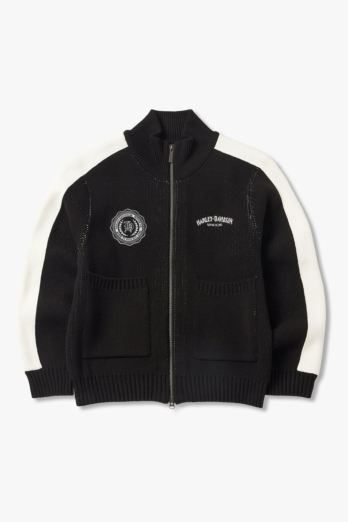 할리데이비슨 컬렉션스®(HARLEY-DAVIDSON COLLECTIONS®) 코위찬 로고 집업 니트_블랙 HH15312004