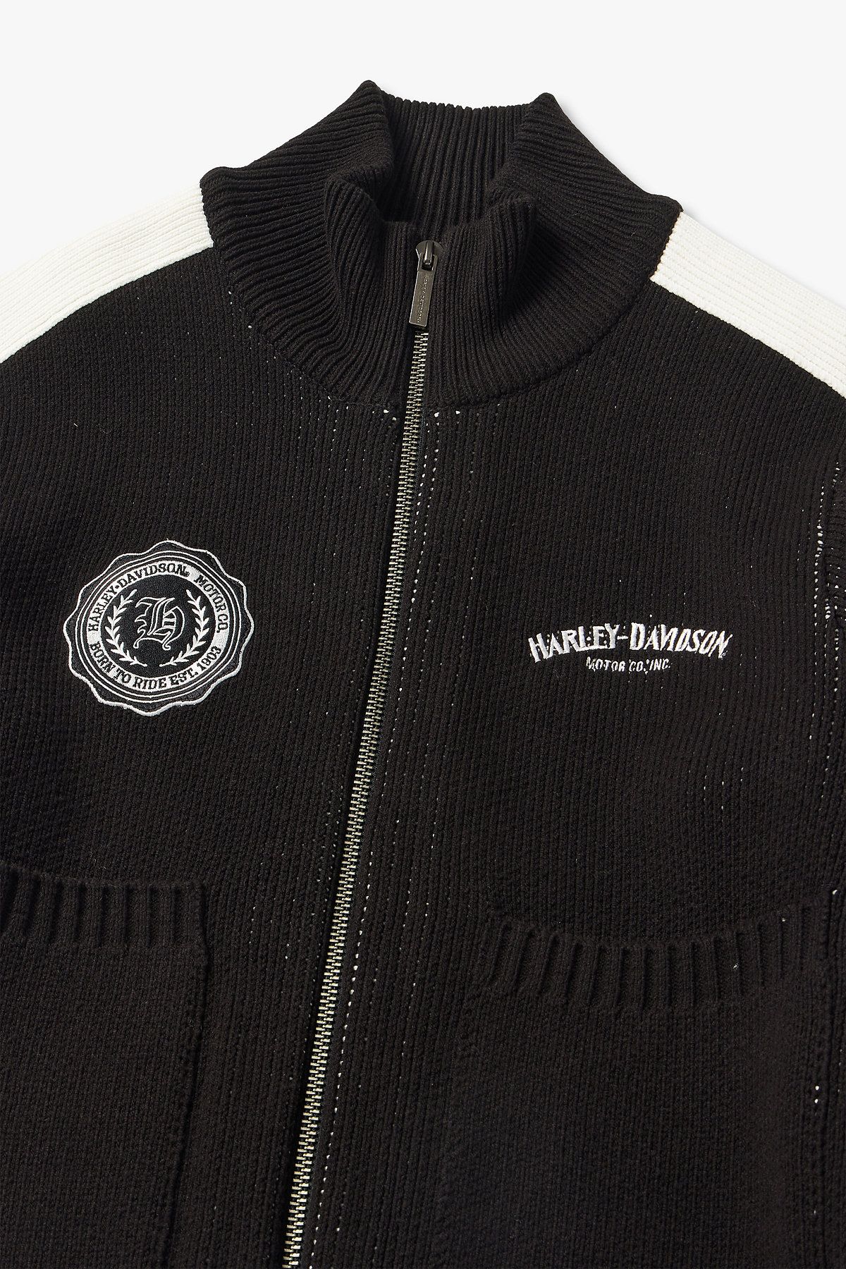 할리데이비슨 컬렉션스®(HARLEY-DAVIDSON COLLECTIONS®) 코위찬 로고 집업 니트_블랙 HH15312004