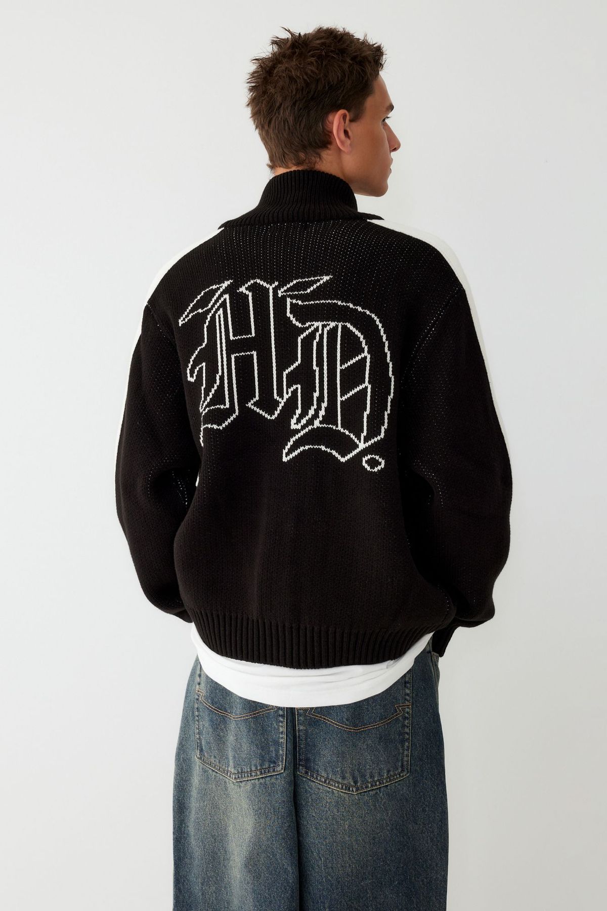 할리데이비슨 컬렉션스®(HARLEY-DAVIDSON COLLECTIONS®) 코위찬 로고 집업 니트_블랙 HH15312004