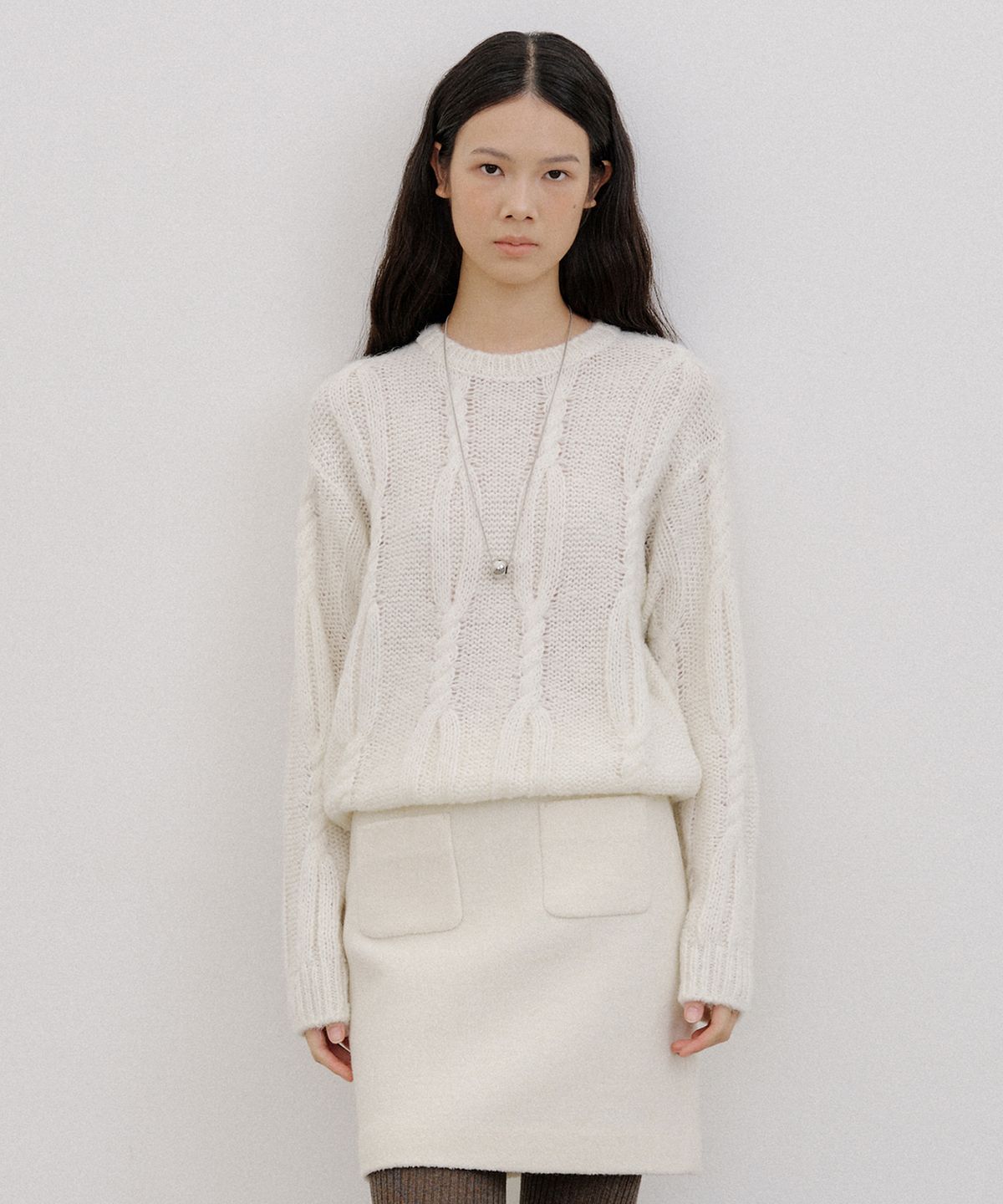 오떼뜨(OCTETTE) LOOSE CABLE PULL-OVER KNIT_3COLOR