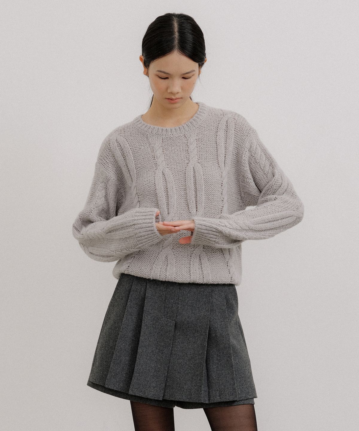 오떼뜨(OCTETTE) LOOSE CABLE PULL-OVER KNIT_3COLOR