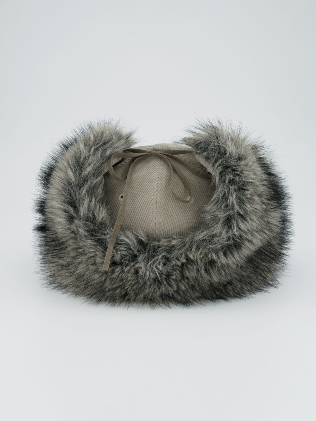 셋업이엑스이(SETUP-EXE) CORDUROY FUR EARFLAP CAP / BEIGE