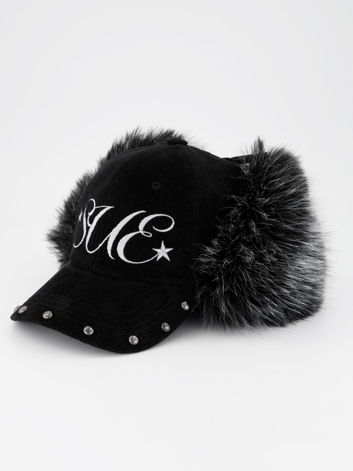 셋업이엑스이(SETUP-EXE) CORDUROY FUR EARFLAP CAP / BLACK