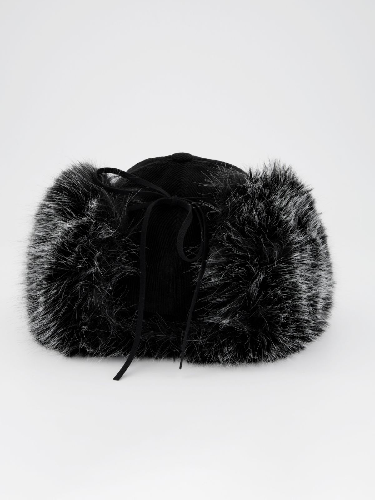 셋업이엑스이(SETUP-EXE) CORDUROY FUR EARFLAP CAP / BLACK