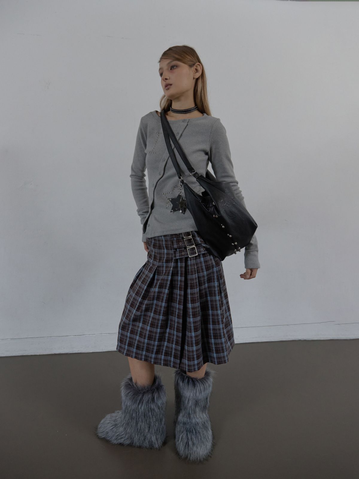 셋업이엑스이(SETUP-EXE) STUDDED TWO-WAY BIG BAG / BLACK