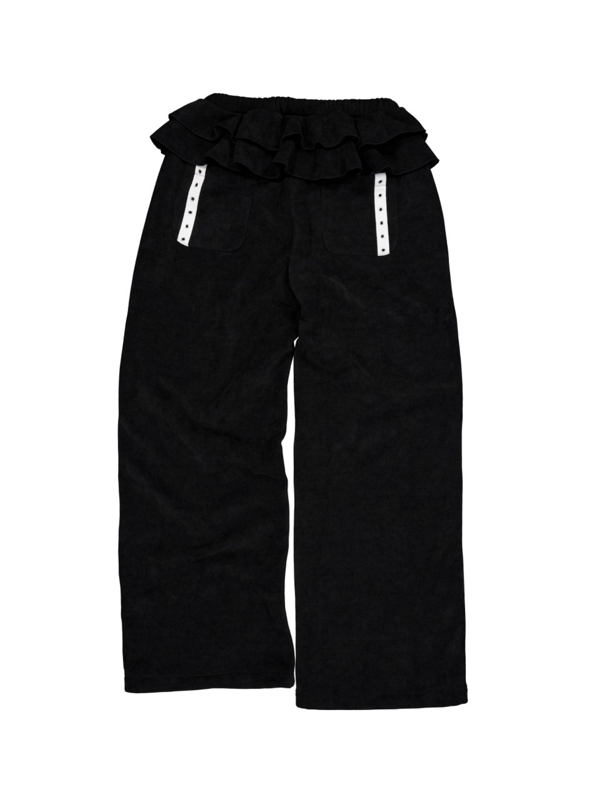 셋업이엑스이(SETUP-EXE) FRILL EYELET SWEATPANTS / BLACK