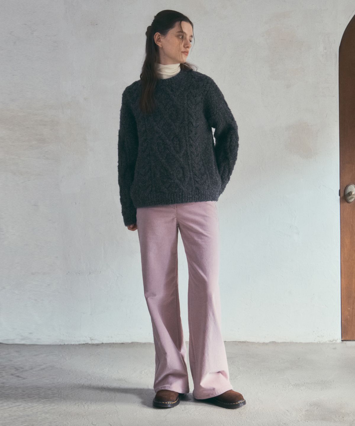 아우어노스텔지아(OURNOSTALGIA) Twin Flap Corduroy Pants_Vintage Pink(O25-PT15)