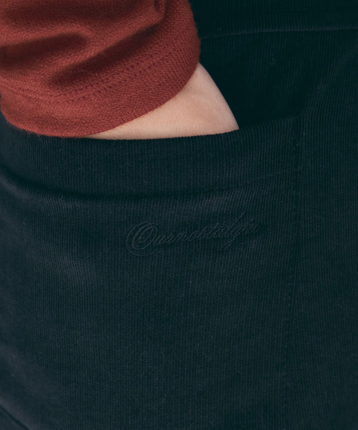 아우어노스텔지아(OURNOSTALGIA) Twin Flap Corduroy Pants_Black(O25-PT15)