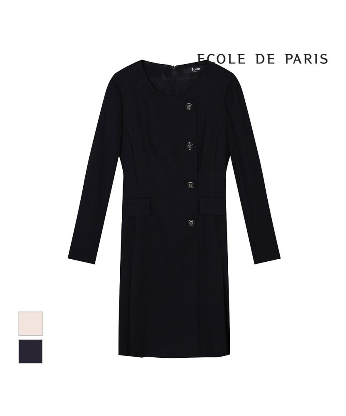 에꼴드파리(ECOLEDEPARIS) 버튼디자인 트위드 원피스_PB29WOA008Z