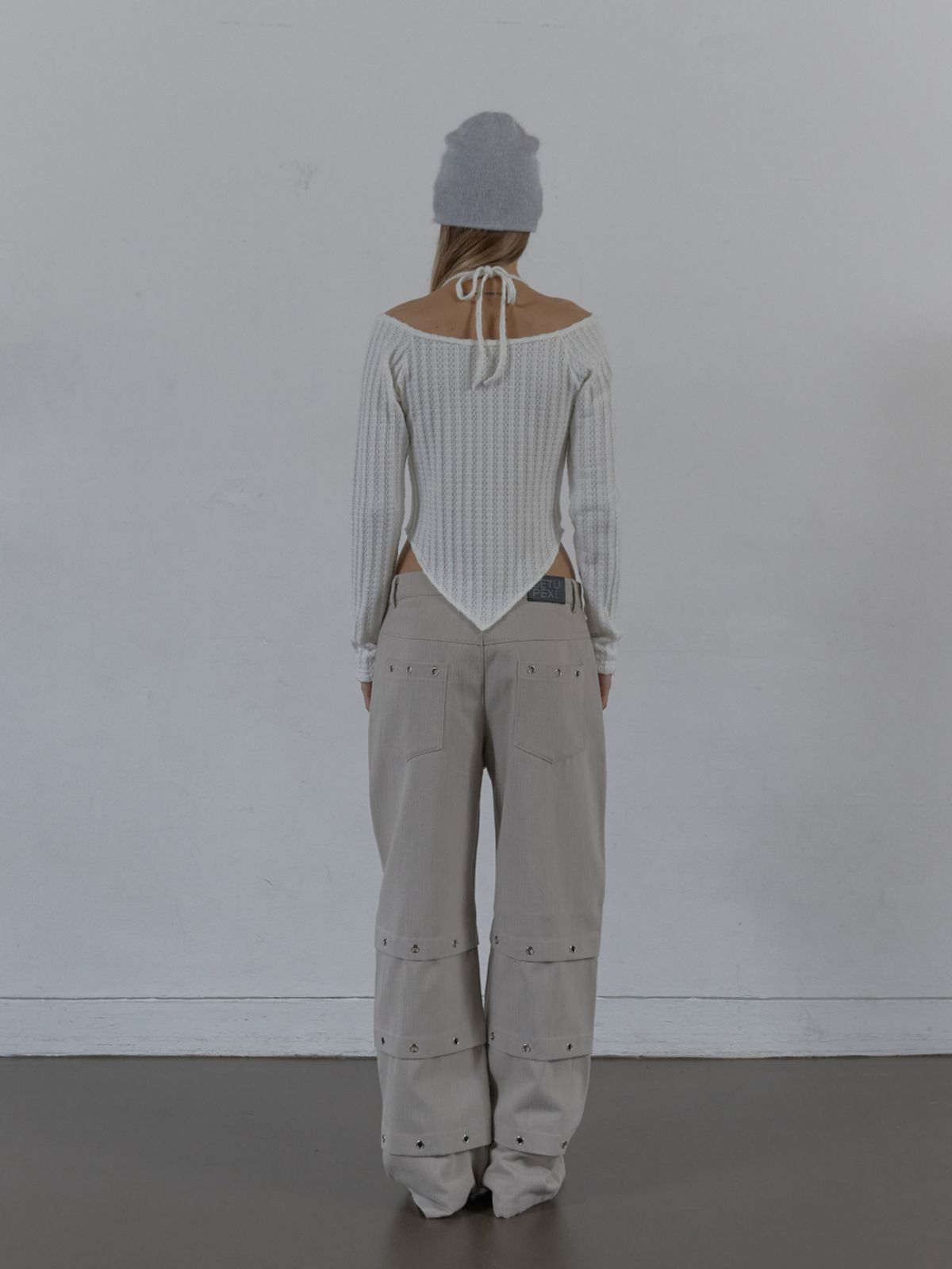 셋업이엑스이(SETUP-EXE) PIN TUCK EYELET PANTS / BEIGE