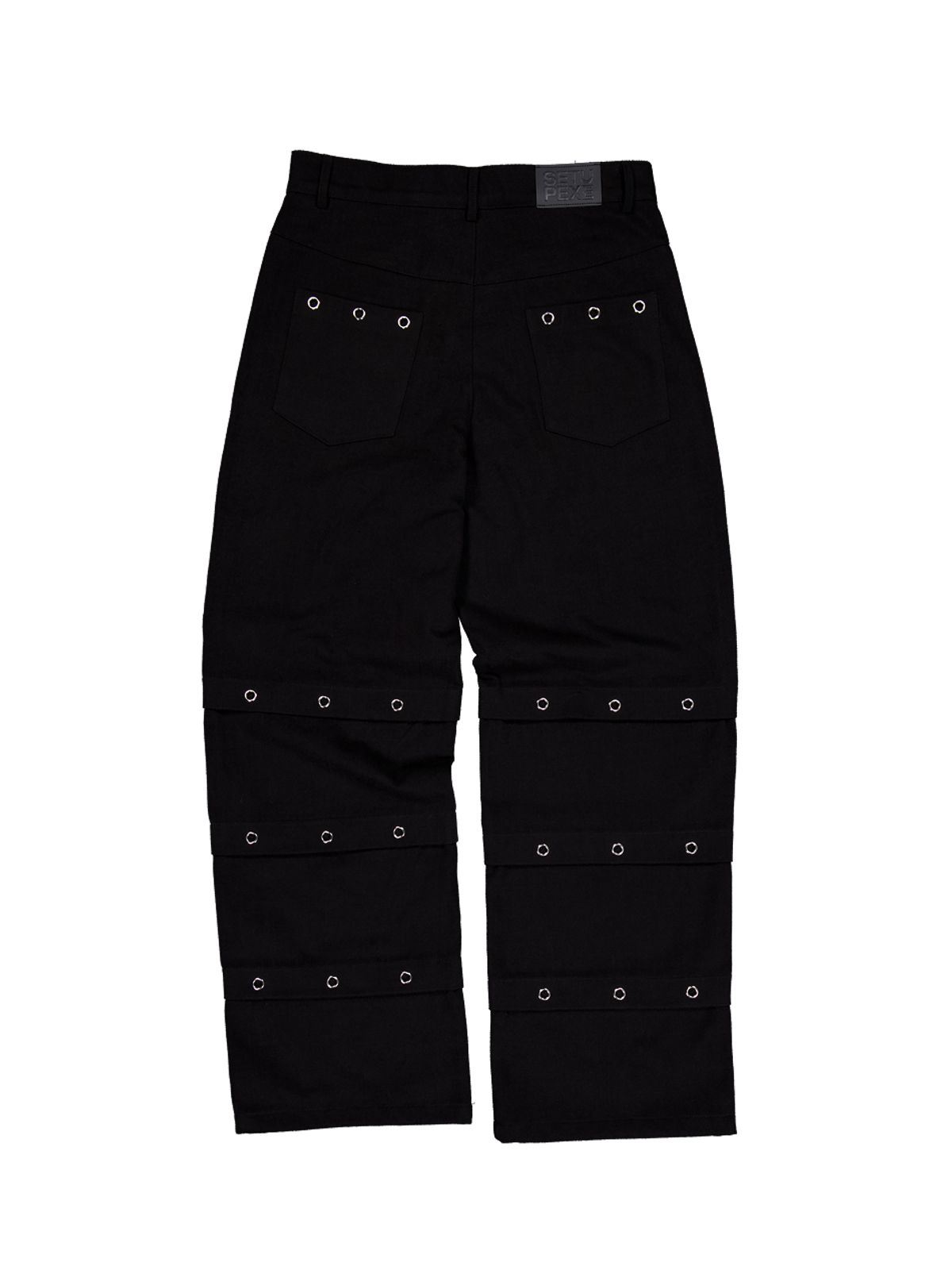 셋업이엑스이(SETUP-EXE) PIN TUCK EYELET PANTS / BLACK