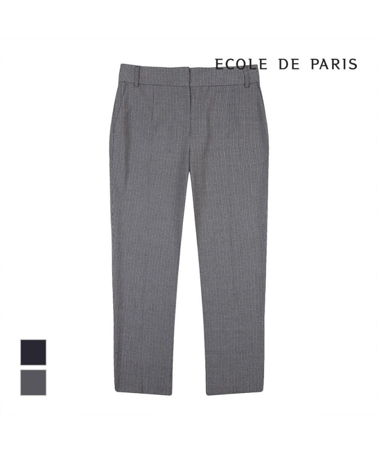 에꼴드파리(ECOLEDEPARIS) 일자 잔체크패턴 팬츠_CB0XWPA017Z