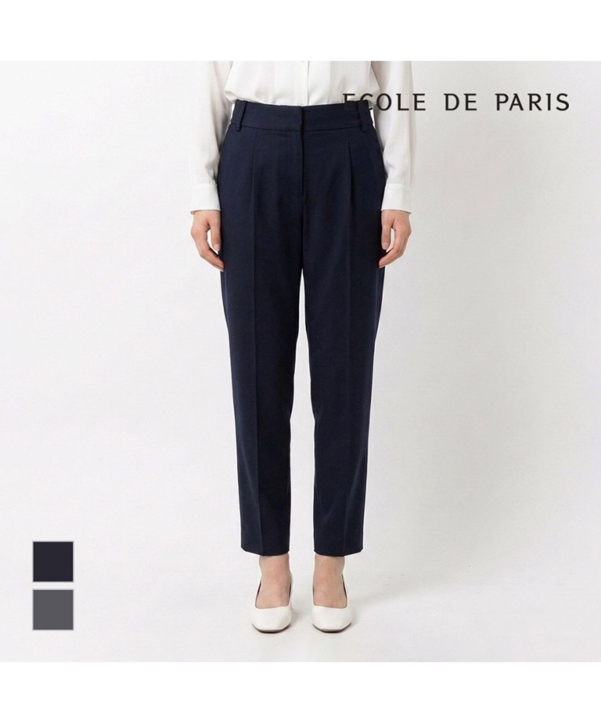 에꼴드파리(ECOLEDEPARIS) 일자 잔체크패턴 팬츠_CB0XWPA017Z