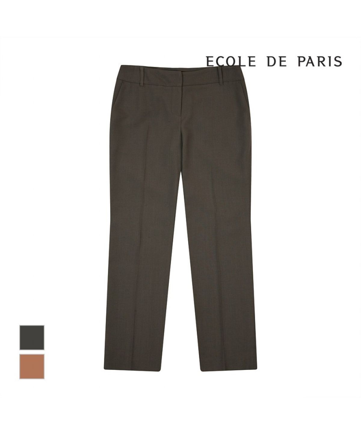 에꼴드파리(ECOLEDEPARIS) 노버튼 슬랙스팬츠_CB0XWPA029Z
