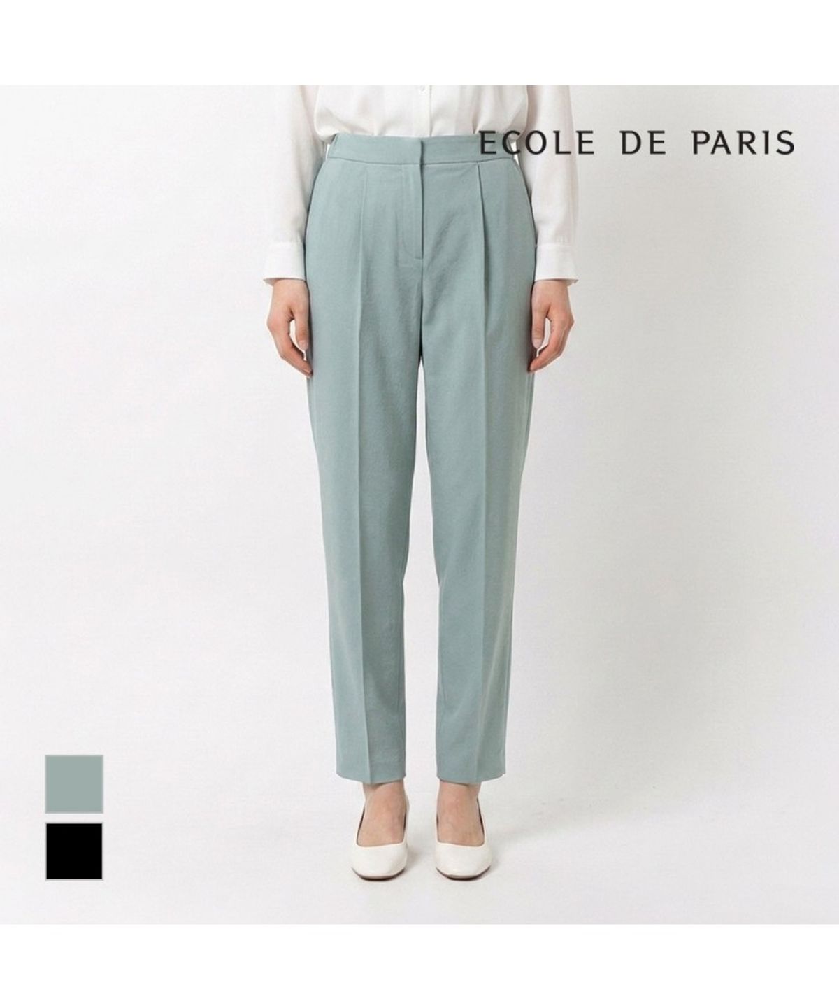 에꼴드파리(ECOLEDEPARIS) 뒷밴딩 일자핏팬츠_CB18WPC030Z