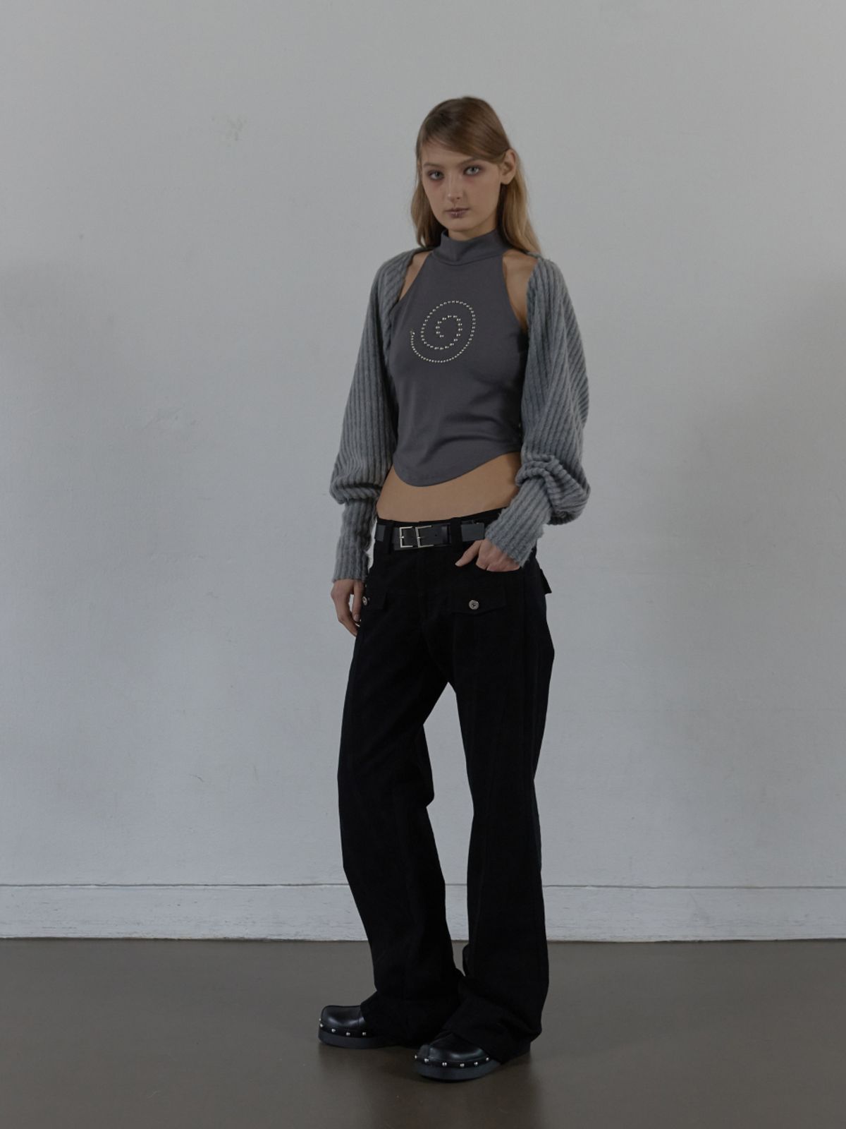 셋업이엑스이(SETUP-EXE) LINE  BOOTCUT PANTS / BLACK