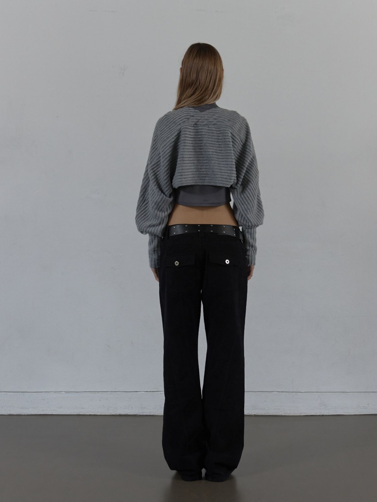 셋업이엑스이(SETUP-EXE) LINE  BOOTCUT PANTS / BLACK
