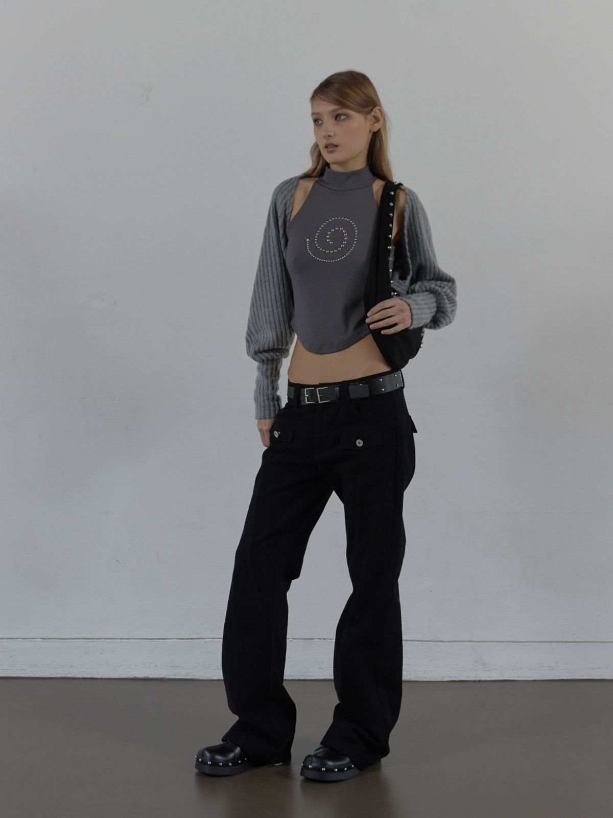 셋업이엑스이(SETUP-EXE) LINE  BOOTCUT PANTS / BLACK