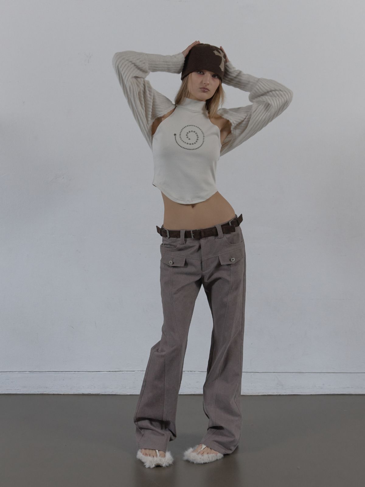 셋업이엑스이(SETUP-EXE) LINE  BOOTCUT PANTS / MOCHA