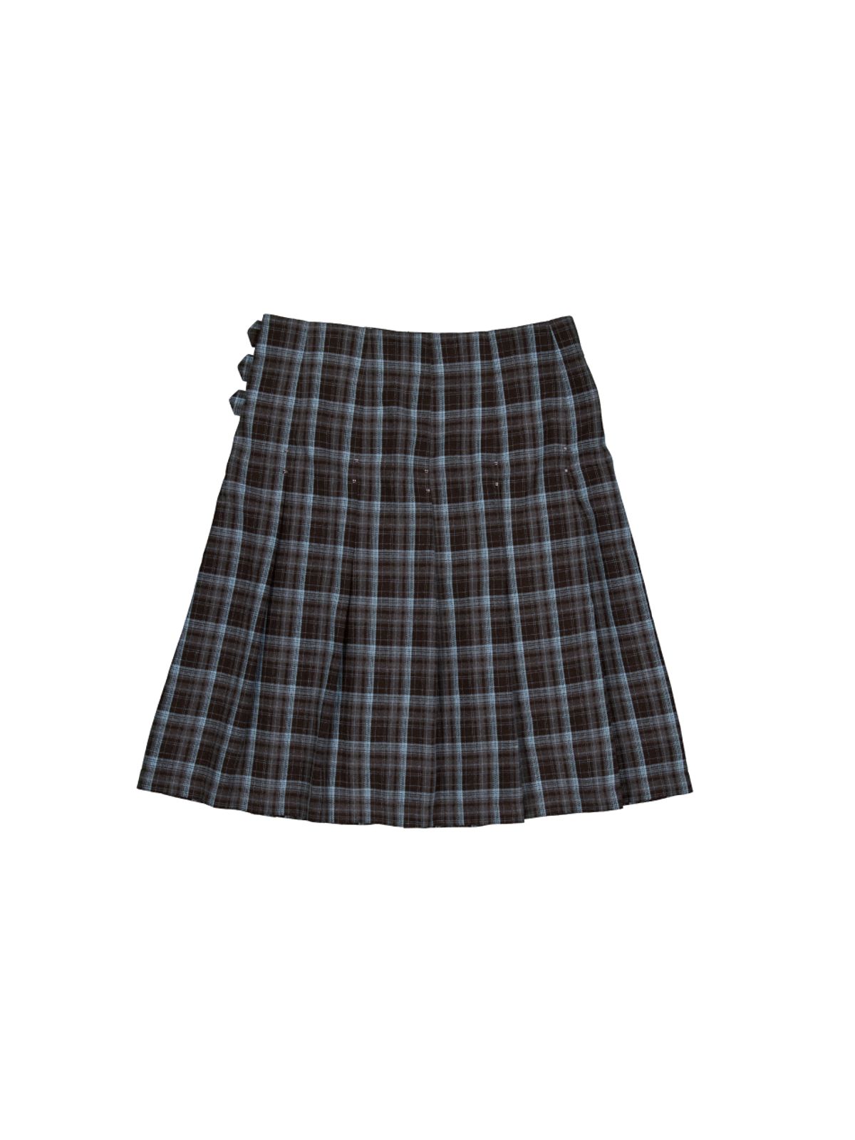 셋업이엑스이(SETUP-EXE) CHECK BUCKLE WRAP SKIRT / BABY BLUE