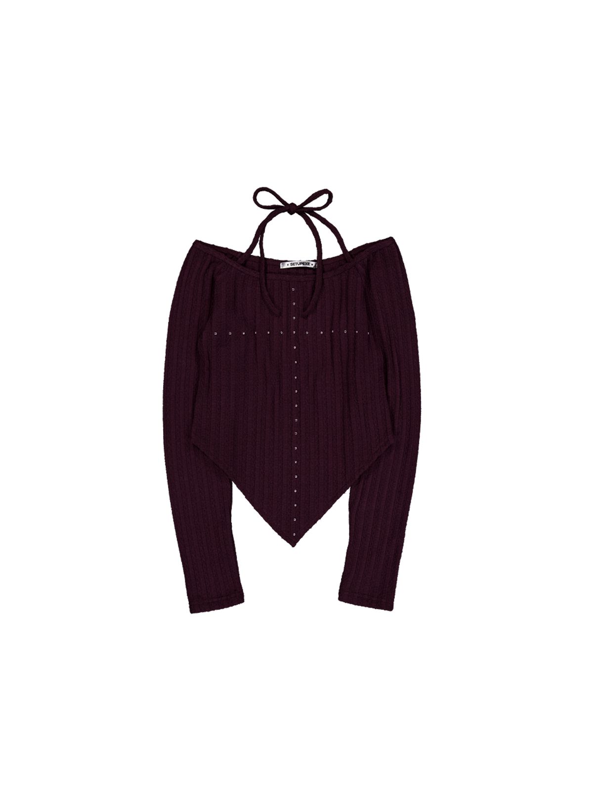 셋업이엑스이(SETUP-EXE) WESTERN CROSS TOP / BURGUNDY