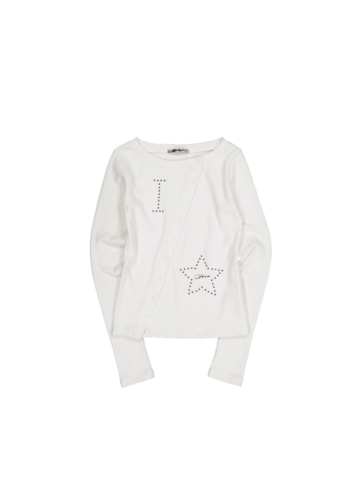 셋업이엑스이(SETUP-EXE) STAR BUTTON TOP / WHITE