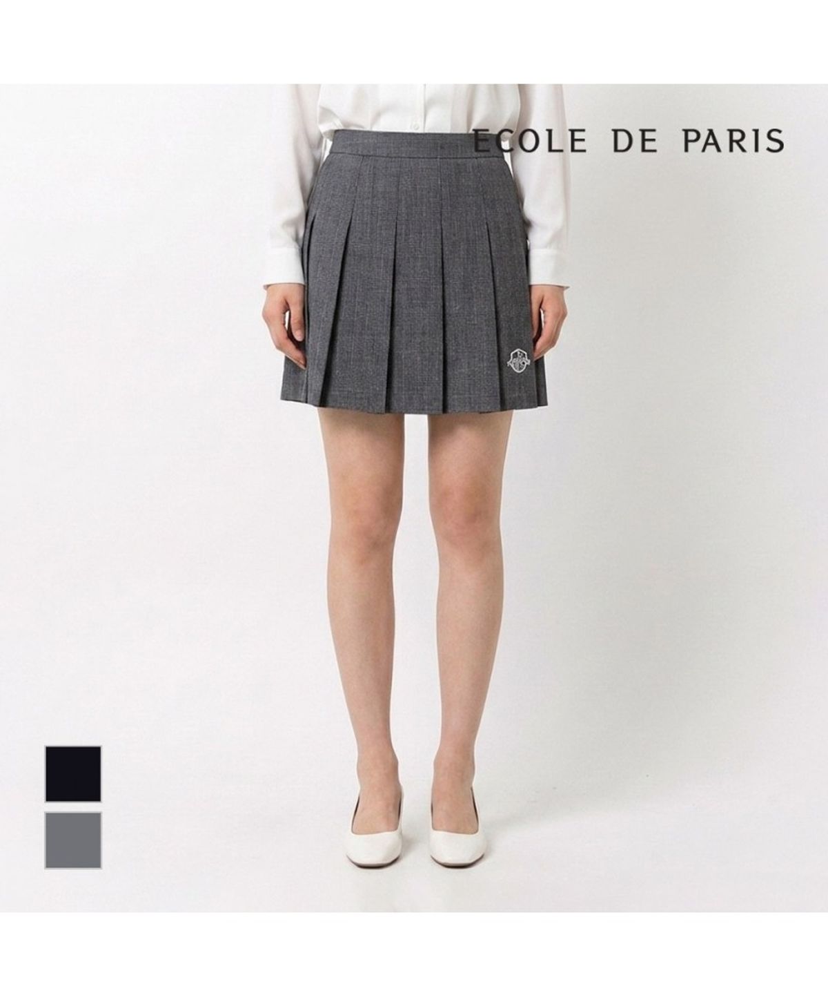 에꼴드파리(ECOLEDEPARIS) 체크 플리츠 미니 스커트_RB28WSA012Z