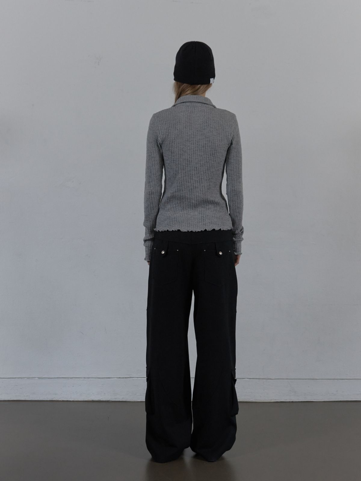 셋업이엑스이(SETUP-EXE) SNAP GOLGI SHIRT / MELANGE GRAY