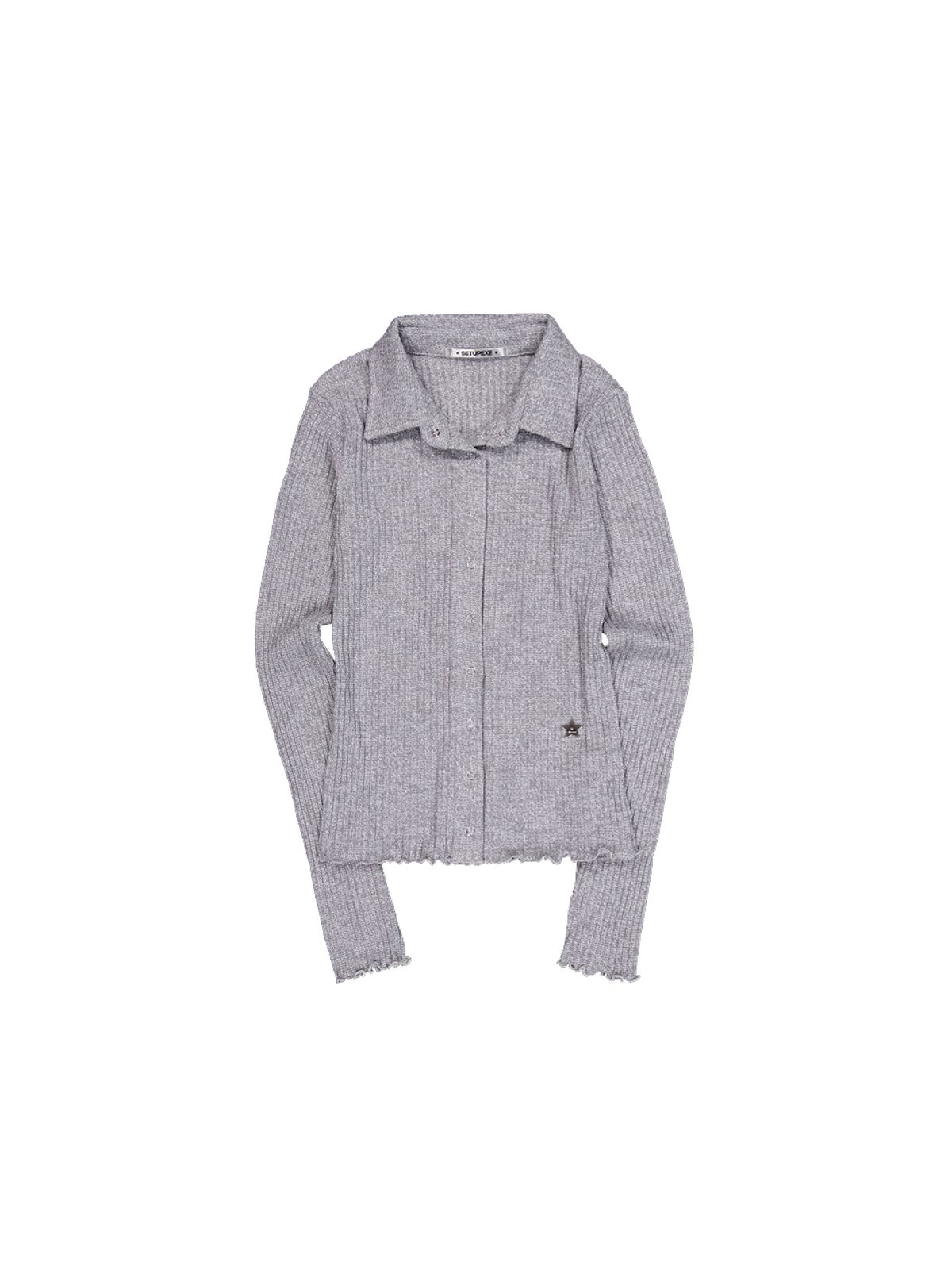 셋업이엑스이(SETUP-EXE) SNAP GOLGI SHIRT / MELANGE GRAY