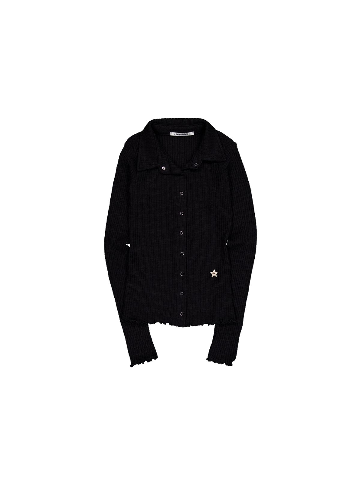셋업이엑스이(SETUP-EXE) SNAP GOLGI SHIRT / BLACK