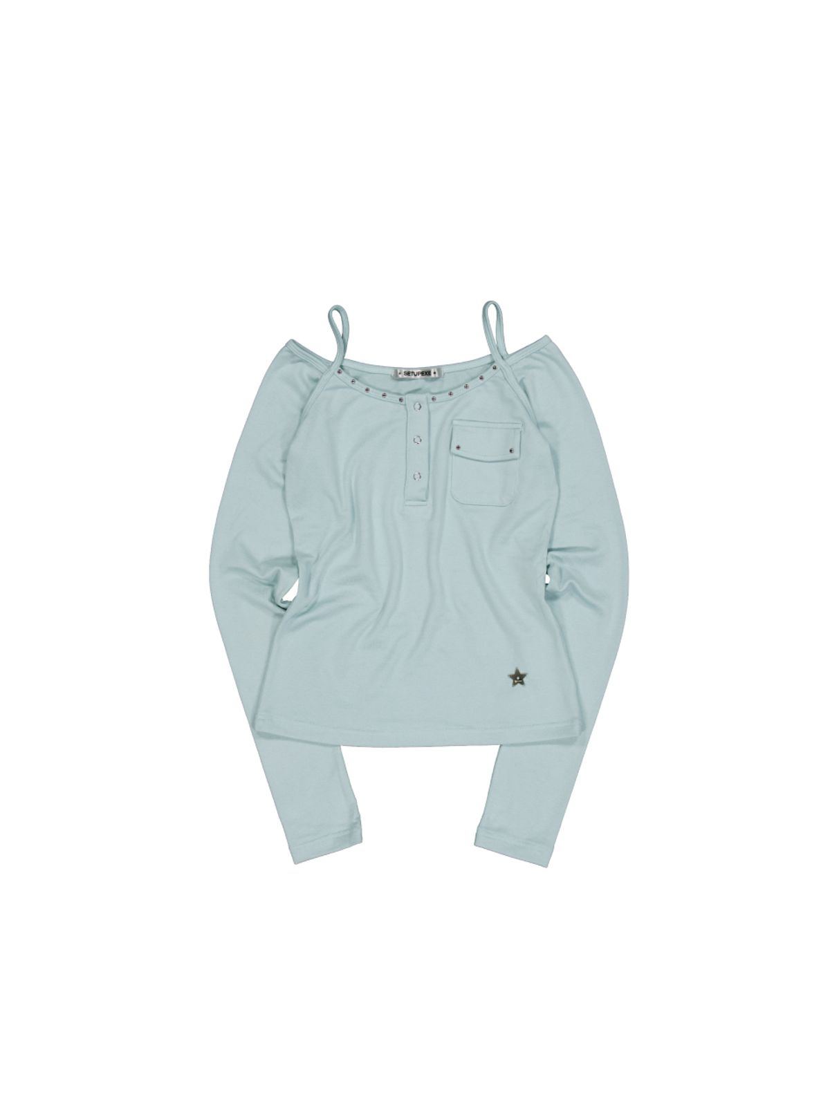 셋업이엑스이(SETUP-EXE) SLEEVELESS LAYERED TOP / LIGHT BLUE